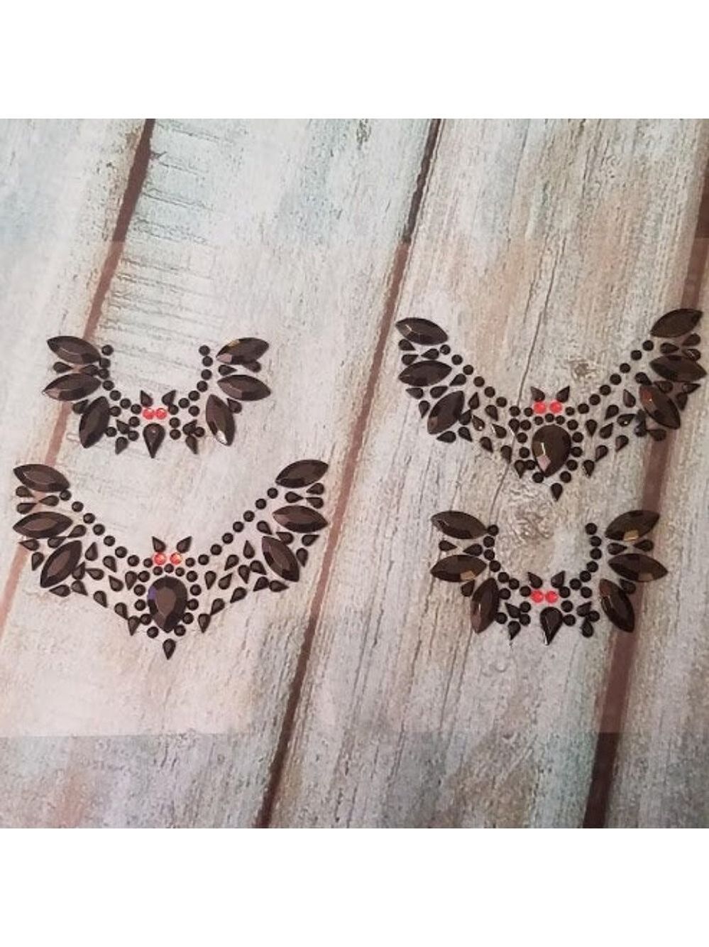 BLING Rhinestone Halloween bat sticker set of 4